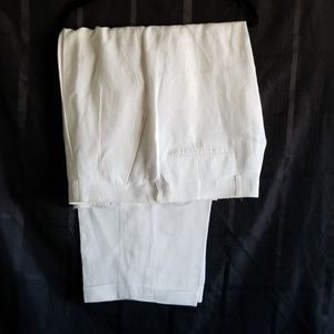 Mens Linen Dress Slacks pleated with cuffs